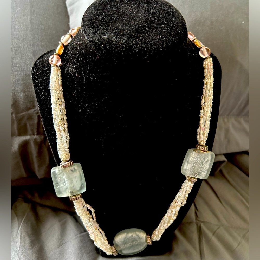 Vintage chunky beaded statement necklace